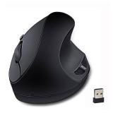 SUNGI Ergonomic Wireless Mouse,Vertical Mouse 2.4GHz Optical Mice with Adjustable DPI for Carpal Tunnel Right Hand,Black