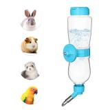 VANNON 17oz Small Animal Water Dispenser for Crate, Parrots Water Bottle for Cage, Chewproof Pet Water Bottle for Rabbits, Guinea Pigs, Ferrets, Chinchillas and Other Small Rodents, Top Fill, Blue
