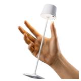 Timjorman Compact Cordless Table Lamp, Rechargeable LED Night Light, Dual Light Source (RGB Top & Warm Bottom), Touch Control & Timer, Metal Lamp for Bedroom & Kids Room (White 1PACK)