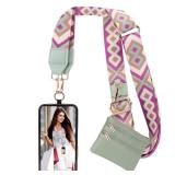 XANGNIER Clip and Go Strap for Phone with Wallet Crossbody, Phone Strap with Zippered Wallet, Adjustable Anti Theft Cellphone Lanyard for Women, Cellphone Chain Accessories Green