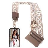 XANGNIER Clip and Go Strap for Phone with Wallet Crossbody, Phone Strap with Zippered Wallet, Adjustable Anti Theft Cellphone Lanyard for Women, Cellphone Chain Accessories,Multicolor 5