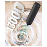 CIRCLE JOY Rechargeable Milk Frother Hanheld, Dual Coil Whisk Head Electric Coffee Frother, Portable Hand Frother Wand Drink Mixer for Matcha Lattes Cappuccino, Kitchen Gifts, Black