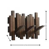 Hbrjtds Modern Wooden Coat Rack Wall Mount | 3-Hook Flip Down Piano Design Coat Rack Wall | Natural Acacia Wood with Wax Oil Finish | Decorative Wall Art for Entryway, Hallway & Bedroom