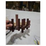 Hbrjtds Modern Wooden Coat Rack Wall Mount | 3-Hook Flip Down Piano Design Coat Rack Wall | Natural Acacia Wood with Wax Oil Finish | Decorative Wall Art for Entryway, Hallway & Bedroom