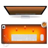 Heated Desk Pad Mouse Pad - Heated Desk Mat - Warm Desk Pad - 3 Levels Heating & 4 Hours Auto Shut-Off, PU Leather Mouse Pad - 31.5 x 13 inch(Dull Black)