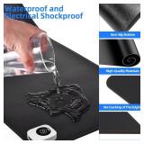 Heated Desk Pad Mouse Pad - Heated Desk Mat - Warm Desk Pad - 3 Levels Heating & 4 Hours Auto Shut-Off, PU Leather Mouse Pad - 31.5 x 13 inch(Dull Black)