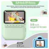 Kids Camera Instant Print, 3.0\" HD 32MP 1080P Toddler Digital Camera with 3 Rolls of Printer Paper, Birthday Gifts Toy for 3-12 Year Old Girls Boys with 32GB SD Card-Green