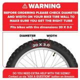 Ultraverse 20 x 3.0 Inner Tube Set with Schrader Valve - Ideal for Mountain Bikes & E-Bikes with 20-Inch Fat Tires - Durable & Reliable Performance- 2 Pack with Tire Levers