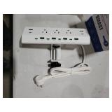 Jgstkcity 90W Desk Clamp Power Strip,12 USB Ports (6 PD 45W USB-C),Surge Protector,ETL Listed Power Hub Extension Cord,Fast Charging Station for Home Office Desk Edge Mount (White, 12 USB-90W)