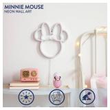 Disney Minnie Mouse Neon Figural LED Hanging Wall Art, Kids Bedroom & Playroom Wall DÃ©cor, 6.8 x 11"
