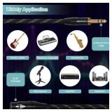 BEZOKABEL XLR to 1/4 Inch (6.35mm) TRS Cable, Balanced XLR Female to 1/4 Adapter 6FT 2Pack, Quarter Inch to Microphone Cable