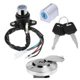 Ignition Switch Fuel Gas Cap Steering Lock Set Replacement for Honda Rebel Magna CMX 250 450