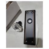 newliplace 2 Pack Vintage Single Sided Crystal Dummy Door Knobs Interior, Long Plate Antique Glass Dummy Door Knobs in Oil Rubbed Bronze Finish