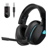 Gtheos 2.4GHz Wireless Gaming Headphones for PS5, PS4 Fortnite & Call of Duty/FPS Gamers, PC, Nintendo Switch, Bluetooth 5.3 Gaming Headset with Noise Canceling Mic, Stereo Sound, 40+Hr Battery -Black