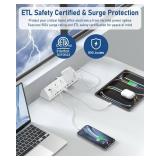 Jgstkcity 90W Desk Clamp Power Strip,12 USB Ports (6 PD 45W USB-C),Surge Protector,ETL Listed Power Hub Extension Cord,Fast Charging Station for Home Office Desk Edge Mount (White, 12 USB-90W)