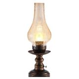 UMEXUS Vintage Rechargeable Cordless Table Lamp with Dimmer & Touch Control, Small Battery Powered Lights, Amber Hand-Blown Glass Retro Farmhouse Lamp for Bedroom, Living Room, Dining Table, Kitchen