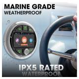 Bluetooth Marine Gauge Stereo System: Waterproof Boat AM FM Radio Receiver - 3 Inch LCD Display Digital Multimedia MP5 Player USB AUX Subwoofer 200 Watts Output - Retail $109.99