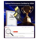 IVANKY 8K DisplayPort Cable 1.4, VESA Certified DP Cable 6.6ft (8K@60Hz, 4K@144Hz, 2K@240Hz)HBR3 Support 32.4Gbps, HDR, HDCP 2.2, FreeSync G-Sync, Braided Display Port for Gaming Monitor, Graphics, PC
