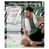 Smart Bracelet, Wearable Activity & Fitness Tracker Band, 24H Sleep Tracker, All-Day Continuous Heart Rate Blood Pressure Stress HRV Monitor, 173 Sport Modes Smart Wristband with 2 Bands, Free APP