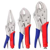 Workpro 3-piece Jaw Locking Pliers (10 Inch Curved Jaw, 7 Inch Curved Jaw, 6-1/2 Inch Straight Jaw)