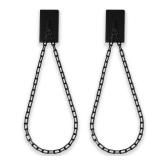 BlastHome Luxury Chain Tiebacks Premium Metal Wall Mounted Curtain Holdbacks with 30\" Long Chains - Signature Collection, Set of Two Designer Quality Window Drapery Ties Tuxedo Black Finish