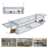 Humane Rat Trap, Large 2-Door Mouse Traps That Work for Indoor Home and Outdoor, Small Rodent Chipmunk Squirrel Trap and Other Live Animal Cage Catch and Release