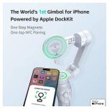 COMITOK Only for iPhone, MOGO [Apple MFi Certified] Gimbal Stabilizer for iPhone Stabilizer for Video Recording, Native Camera Control by Remote & Apple Watch, Background Mode Tracking in iOS26