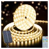 CCILAND Solar Strip Lights Outdoor, 33Ft 640 LED Waterproof Strip Lights with Remote Timer Dimmable Outside Strip Light for Garden Yard Party Decor (No Adhesive)