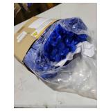 Sherr 48 Pcs LED Hawaiian Leis Light up Flower Leis Necklace with LED Lights Luau Flowers Necklaces for Masquerade Beach Wedding Tropical Themed Party Supplies(Bright Blue)