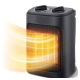 Space Heater, 1500W Electric Heaters Indoor Portable with Thermostat, PTC Fast Heating Ceramic Room Small Heater with Heating and Fan Modes for Bedroom, Office and Indoor Use