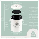 Perfnique Kitchen Compost Bin, 1.3 Gallon Countertop Compost Bin with Lid, Indoor Compost Bucket Includes Inner Bucket Liner and Carbon Filter, Small Compost Bin (Without Bags, Cream)