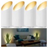 SUNVIE 4 Pack Up Lights Indoor Floor Can Light 5W Uplighting Uplights Indoor with 2700K GU10 Bulbs, Uplight for Home Plant Floor Spotlight with 5.9 FT UL Listed Plug Cord &Foot Switch