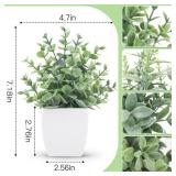 Der Rose 4 Pack Fake Plants Mini Artificial Greenery Potted Plants for Home Decor Indoor Office Table Room Farmhouse Bathroom Decor