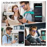 AI Smart Glasses, Bluetooth Glasses with 164 Translation, Anti-Blue Light Glasses for Men Women, 7 Day Ultra-Long Standby, UV Protection, Waterproof, Wireless Music & Calls, Voice Control