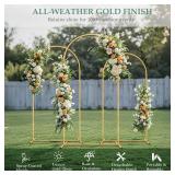 WellSign Balloon Arch Stand,7.2FT, 6.6FT, 6FT Set of 3 Metal Gold Wedding Backdrop Arch Stand Kit for Valentine Baby Shower Engagement Party Event Decoration Garden Floral Balloon Arch with Base