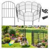 VANCASTLE Decorative Garden Fence Outdoor, Total 10.5ft (L) x 24in (H), Rustproof Metal Landscape Barrier Fence, Black Fence for Yard, Patio Lawn, 10 Panels