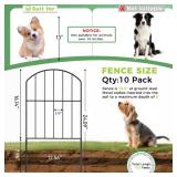 VANCASTLE Decorative Garden Fence Outdoor, Total 10.5ft (L) x 24in (H), Rustproof Metal Landscape Barrier Fence, Black Fence for Yard, Patio Lawn, 10 Panels