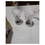 Riadyet Set of 2 Vintage Embossed Footed Glass Dessert Bowls Elegant and Durable Serveware for Ice Cream, Trifle, Salad, Candy, and Cake, Perfect for Home, Parties, and Weddings (Black)