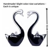 Mysphex Blown Glass Swan Figurines Set - Valentine