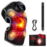 Upgraded PRO Red Light Therapy Knee Brace & 4 Vibration Massage - Rechargeable Controller, 660nm&850nm Red Light Therapy Heated Device for Knee/Elbow/Shoulder