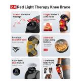 Upgraded PRO Red Light Therapy Knee Brace & 4 Vibration Massage - Rechargeable Controller, 660nm&850nm Red Light Therapy Heated Device for Knee/Elbow/Shoulder