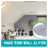 500g Glitter Paint Additive Silver Holographic Glitter Paint Additive Silver Holographic Metallic Sparkling Powder Mix with Acrylic for Interior Exterior Wall Ceiling Wood(Silver Holographic)