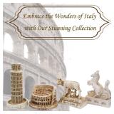 TAC IBEX Italian Rome Decorations Colosseum Leaning Tower of Pisa Rome Wolf Desktop Decor Ornament Gift Ancient Arena Amphitheatre Roman Tanks Building Sculpture Set of 4