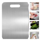 304 Stainless Steel Cutting Board, Double-sided Stainless Steel Cutting Board for Kitchen Dishwasher Safe Ideal Food Grade Chopping Board for Cutting Meats Fruit & Vegetable(13.3 * 9.1 In)