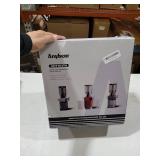 Anybear Cold Press Juicer, 200W Masticating Slow Juicer 4.3\" Large Feed Chute Fit Whole Fruits Vegetables | Upgraded Auger | Tritan Material | BPA Free | Juice Recipes (Light Gray)