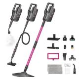 Leiksen Steam Mop, 12-in-1 Powerful Handheld Steam Cleaner, 260°F Floor Steamer, 440ml Large Tank, 23FT Power Cord, Flexible Hose, 3-Level Control, Multi-Purpose for Hardwood, Tile, Grout, Windows