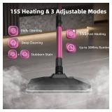 Leiksen Steam Mop, 12-in-1 Powerful Handheld Steam Cleaner, 260°F Floor Steamer, 440ml Large Tank, 23FT Power Cord, Flexible Hose, 3-Level Control, Multi-Purpose for Hardwood, Tile, Grout, Windows