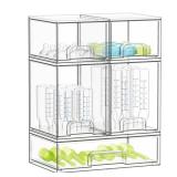 SpaceAid Bottle Storage Organizer Baby - Acrylic Bottles Station Organizer Container, Stackable Clear Drawers for Countertop, Vanity, Bathroom, Cabinet, Pantry Organization, 5 Pack, 2S2M1L, 15.4\" H
