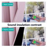 NICETOWN 100% Blackout Window Curtain Panels, Heat and Cold Blocking Drapes with Black Liner for Nursery, 84 inches Thermal Insulated Draperies (Lavender Pink, 2 Pieces, 52 inches Wide Each Panel)