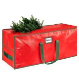 HABGP 9 ft Large Christmas Tree Storage, Stores 9 Foot Artificial Xmas Trees, Sturdy Plastic Waterproof Christmas Holiday Tree Bag For Storage Box with Strong Handles & Zipper, Red